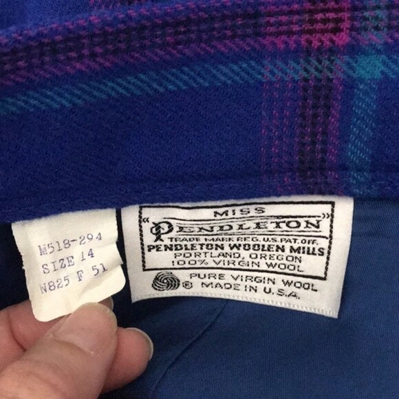 Vintage Pendleton miss pleated 100% pure wool skirt made in USA size 14 - Picture 12 of 13